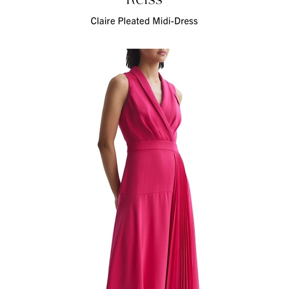 Reiss Claire pleated midi dress , excellent like new condition, size 2 - Picture 2 of 8